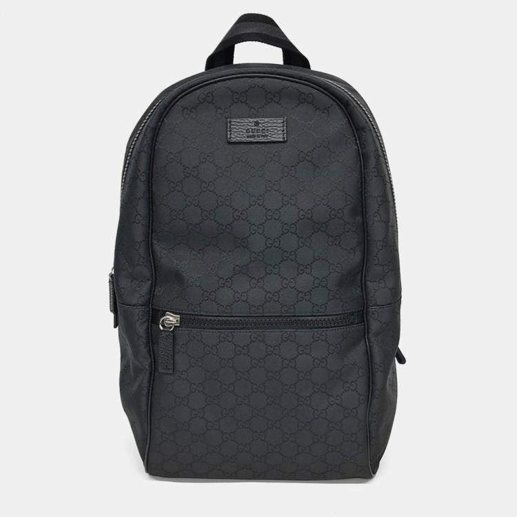Pre Owned Gucci Black Fabric Backpack