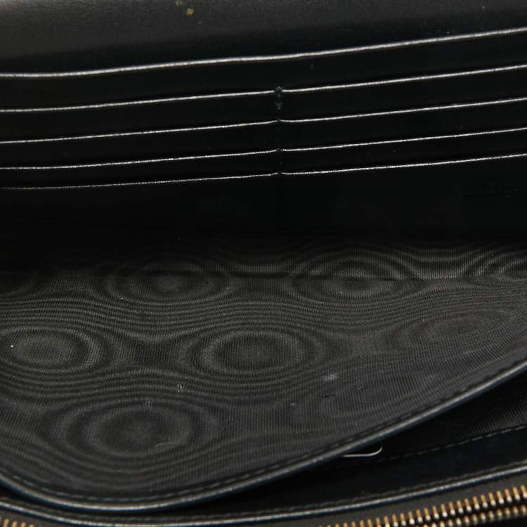 Pre Owned Gucci Black Matelassé Leather GG Marmont Wallet on Chain
