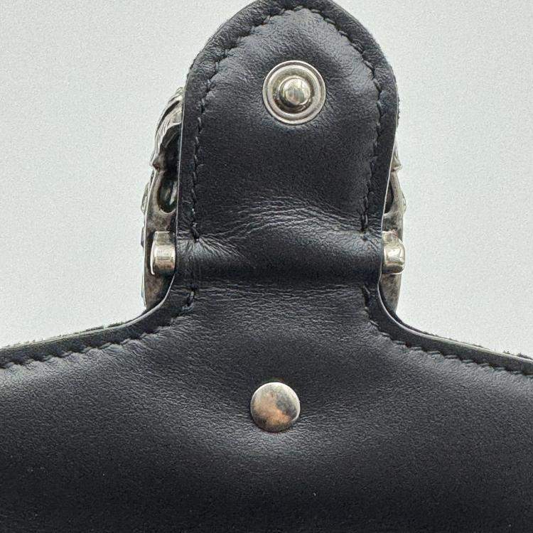Pre Owned Gucci Dionysus Black Velvet Super Mini Shoulder Bag