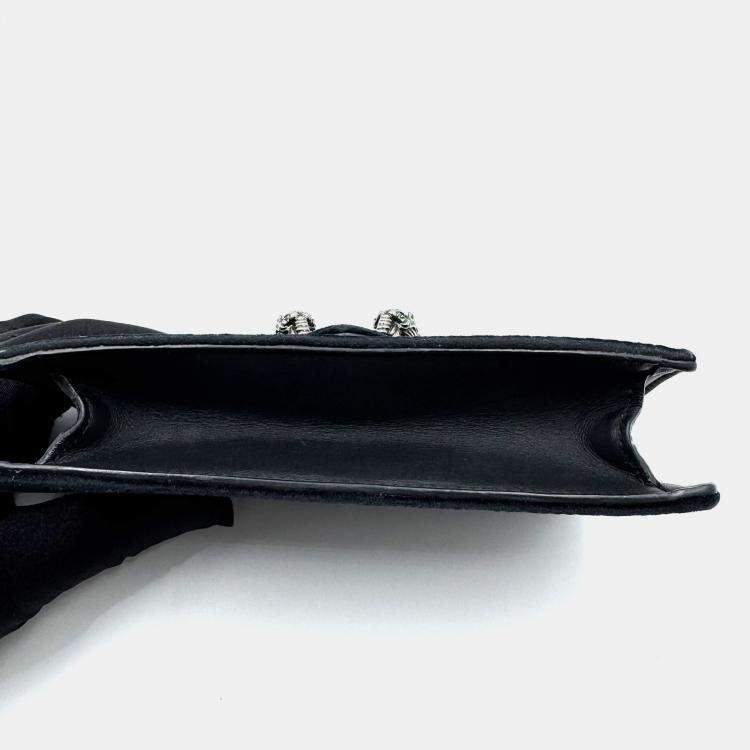 Pre Owned Gucci Dionysus Black Velvet Super Mini Shoulder Bag