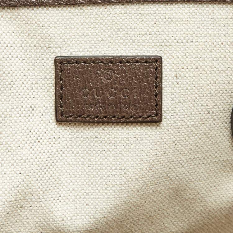 Pre Owned Gucci Beige/Brown GG Supreme Canvas and Leather Medium Ophidia Tote