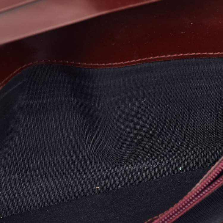 Pre Owned Gucci Brown Patent Leather Horsebit Slim Continental Wallet