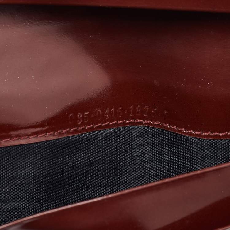 Pre Owned Gucci Brown Patent Leather Horsebit Slim Continental Wallet
