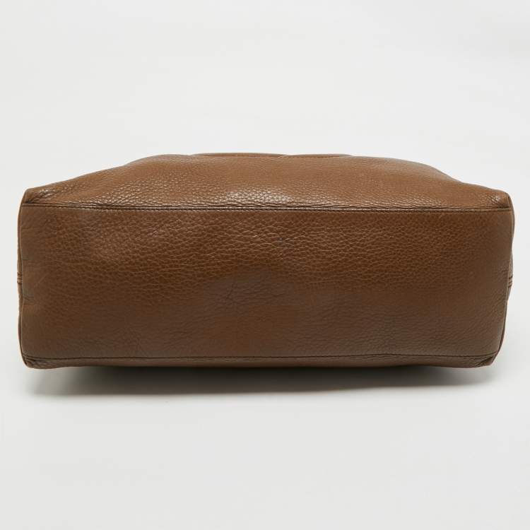 Pre Owned Gucci Brown Leather Medium Soho Chain Shoulder Bag