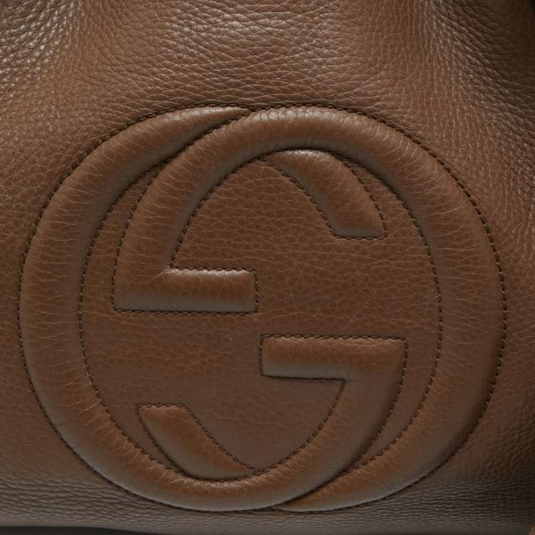 Pre Owned Gucci Brown Leather Medium Soho Chain Shoulder Bag