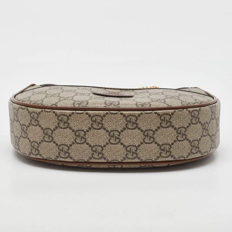 Pre Owned Gucci Beige/Ebony GG Supreme Canvas Mini Ophidia Shoulder Bag