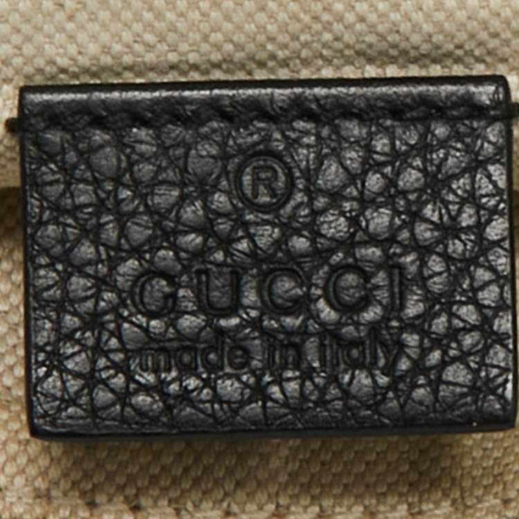 Pre Owned Gucci Black Leather Vintage Logo Web Belt Bag