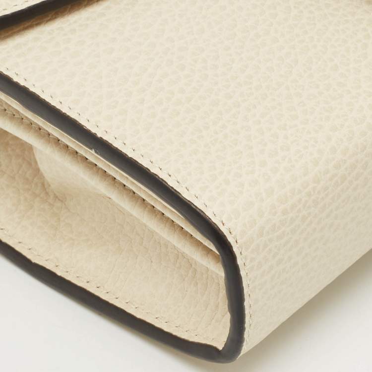 Pre Owned Gucci Off White Leather Dionysus Mini Wallet on Chain