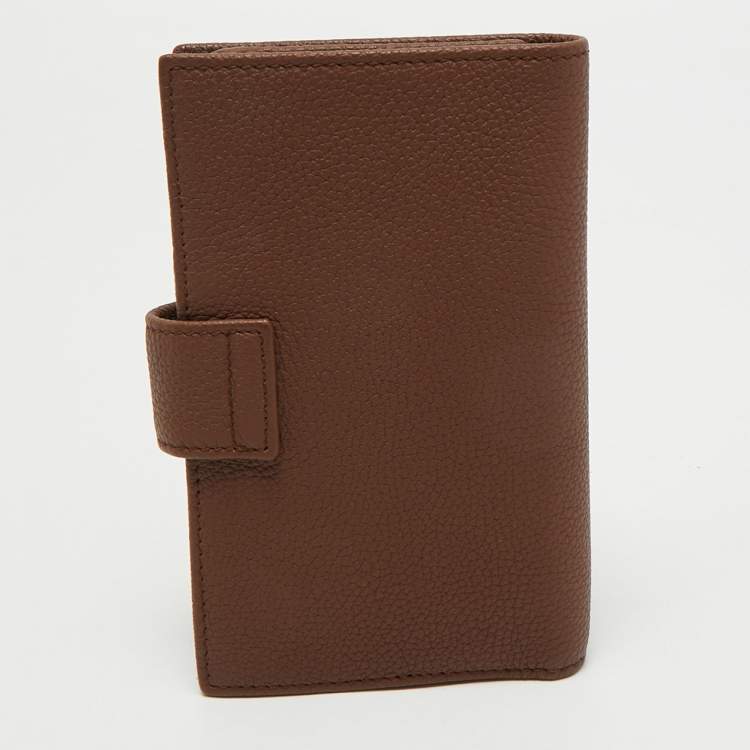 Pre Owned Gucci Brown Leather French Wallet