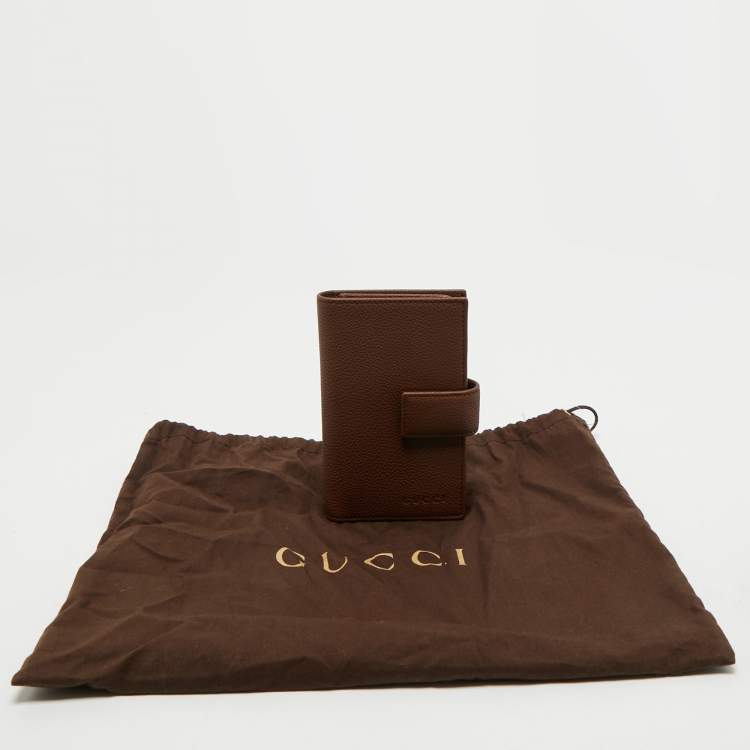 Pre Owned Gucci Brown Leather French Wallet