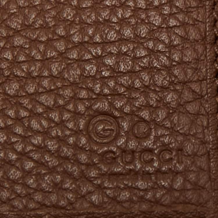 Pre Owned Gucci Brown Leather French Wallet