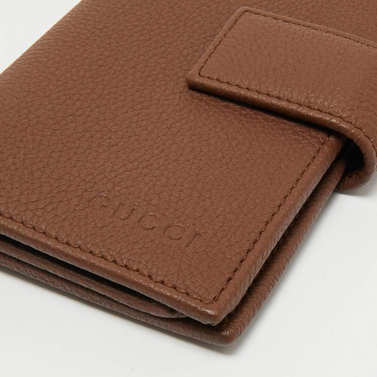 Pre Owned Gucci Brown Leather French Wallet