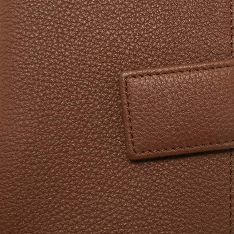 Pre Owned Gucci Brown Leather French Wallet