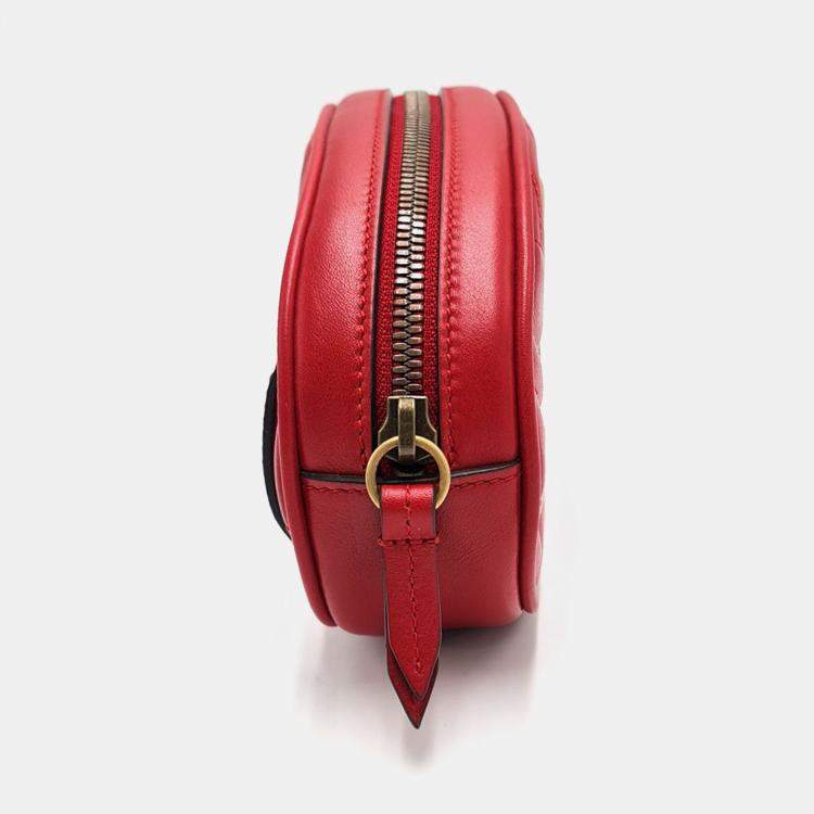 Pre Owned Gucci GG Marmont Matelasse Leather pouch bag