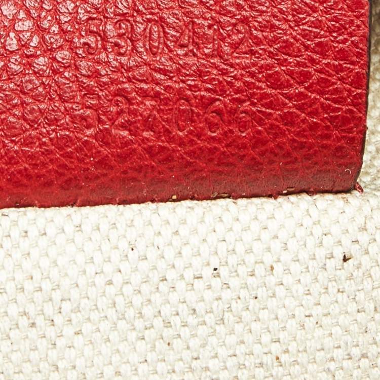 Pre Owned Gucci Red Leather Logo Web Belt Bag
