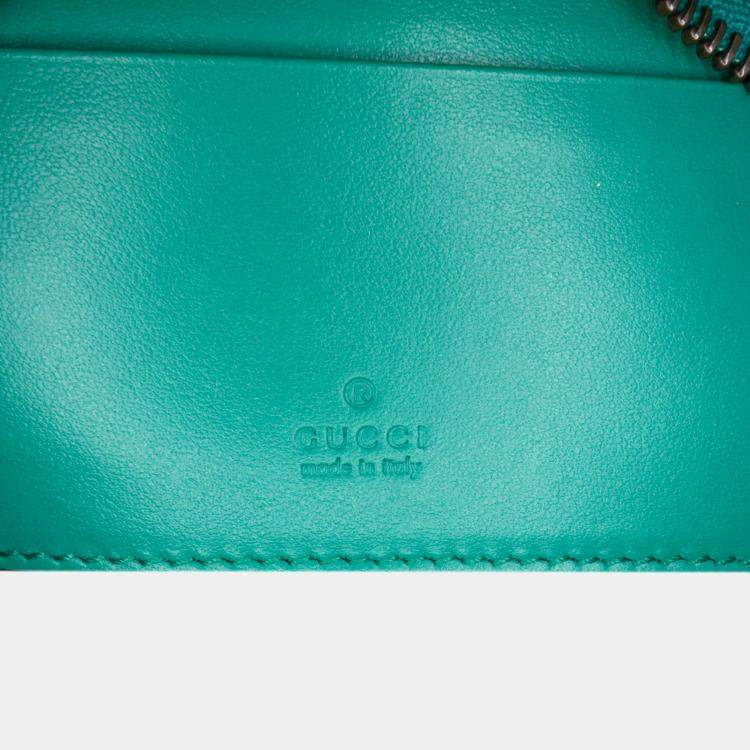 Pre Owned Gucci Green Mini GG Marmont Matelasse Velvet Torchon Half Moon Bag