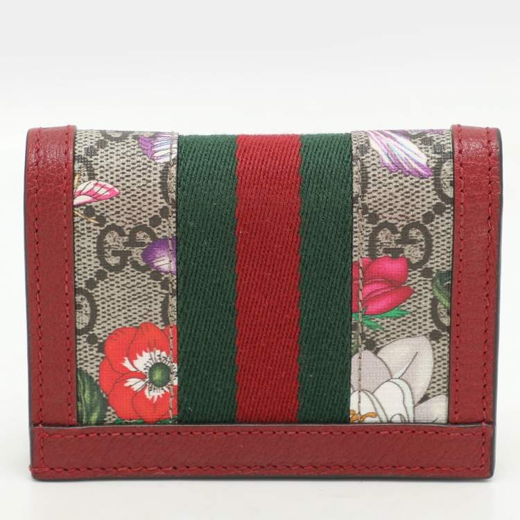 Pre Owned Gucci Multicolor Coated Canvas and Leather Ophidia Card Case