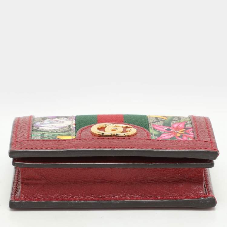 Pre Owned Gucci Multicolor Coated Canvas and Leather Ophidia Card Case