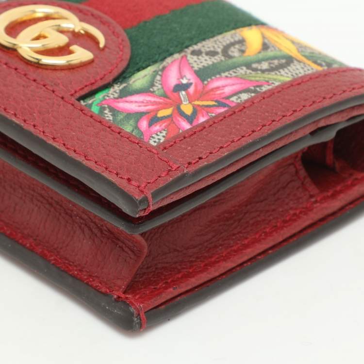 Pre Owned Gucci Multicolor Coated Canvas and Leather Ophidia Card Case