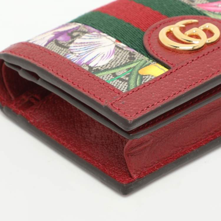 Pre Owned Gucci Multicolor Coated Canvas and Leather Ophidia Card Case