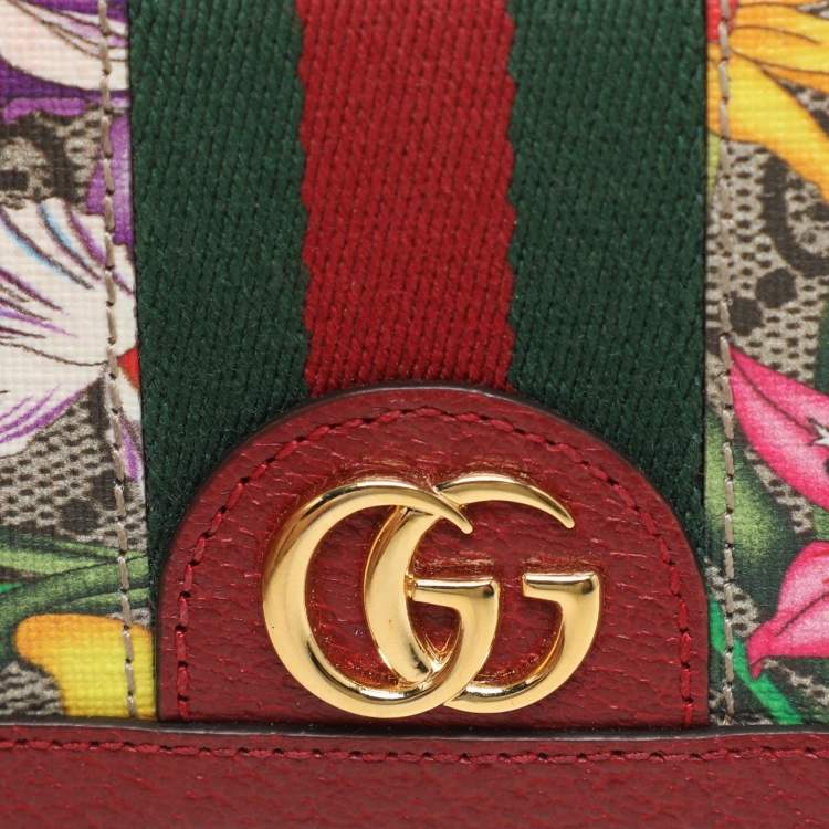 Pre Owned Gucci Multicolor Coated Canvas and Leather Ophidia Card Case