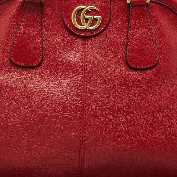 Pre Owned Gucci Red Leather Large Re(Belle) Satchel