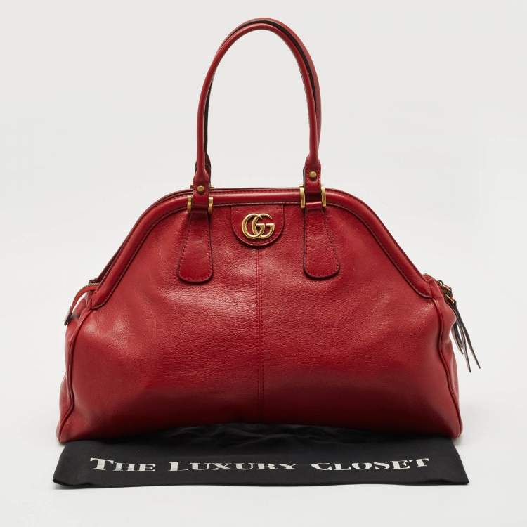 Pre Owned Gucci Red Leather Large Re(Belle) Satchel
