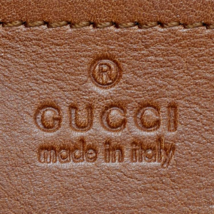 Pre Owned Gucci Brown Leather Medium GG Marmont Animalier Top Handle Bag