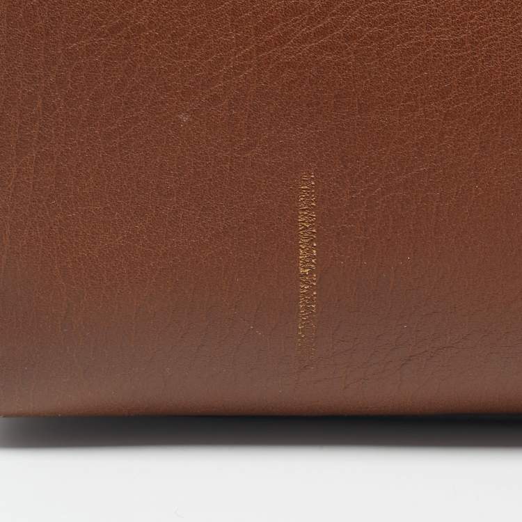 Pre Owned Gucci Brown Leather Medium GG Marmont Animalier Top Handle Bag
