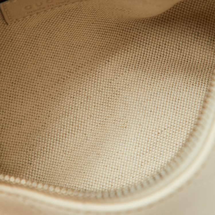 Pre Owned Gucci White Diagonal Quilted Leather Mini Blondie Bag