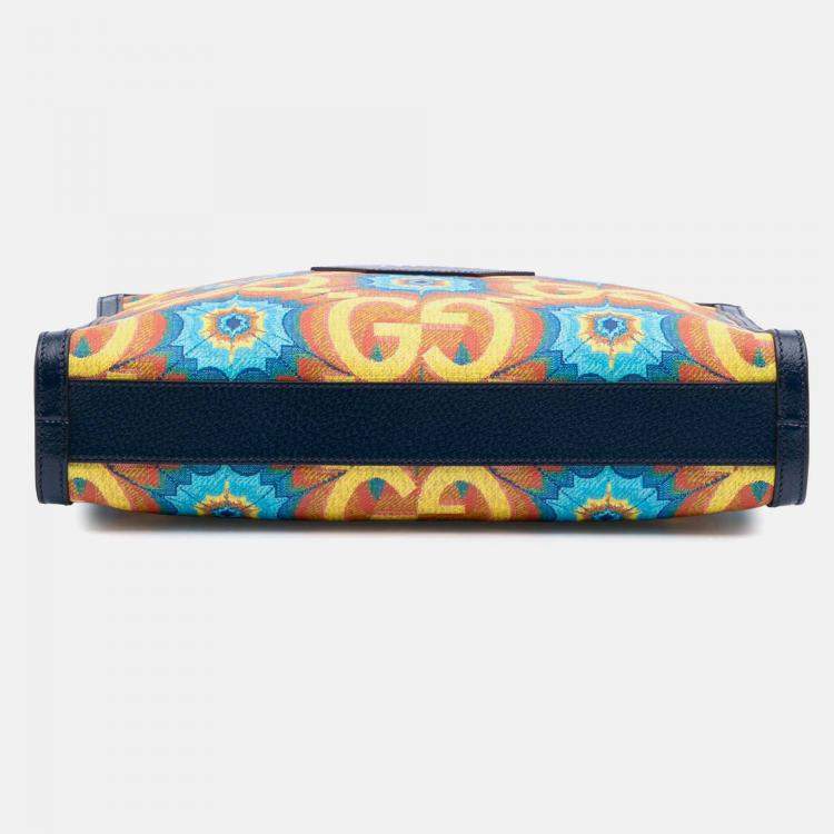 Pre Owned Gucci Blue GG Supreme Kaleidoscope Tote