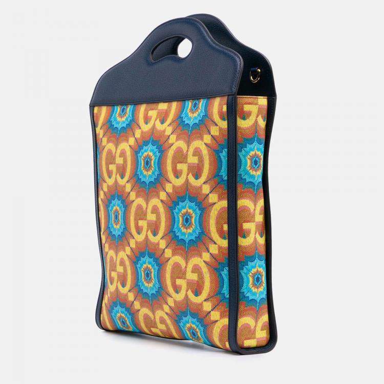 Pre Owned Gucci Blue GG Supreme Kaleidoscope Tote