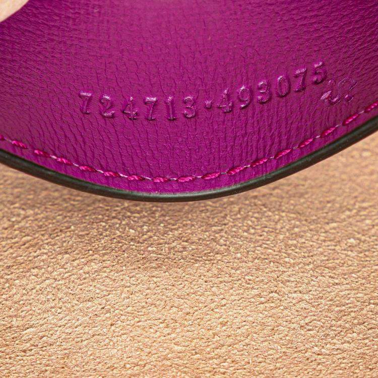 Pre Owned Gucci Purple Mini Leather Horsebit 1955 Web Crossbody