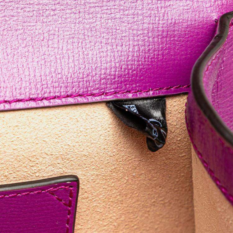 Pre Owned Gucci Purple Mini Leather Horsebit 1955 Web Crossbody