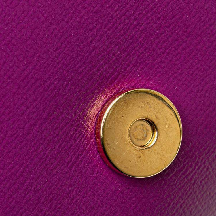 Pre Owned Gucci Purple Mini Leather Horsebit 1955 Web Crossbody
