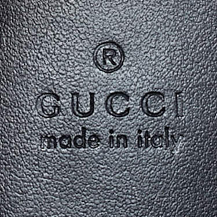 Pre Owned Gucci Black Matelassé Leather Mini GG Marmont Top Handle Bag