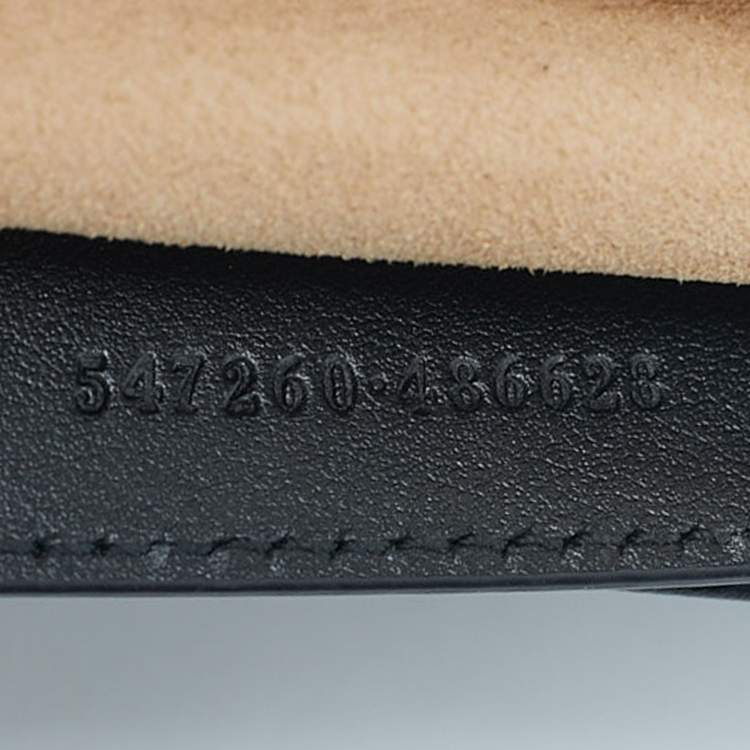 Pre Owned Gucci Black Matelassé Leather Mini GG Marmont Top Handle Bag