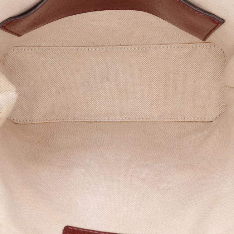 Pre Owned Gucci Brown Mini GG Supreme Horsebit 1955 Top Handle Bag