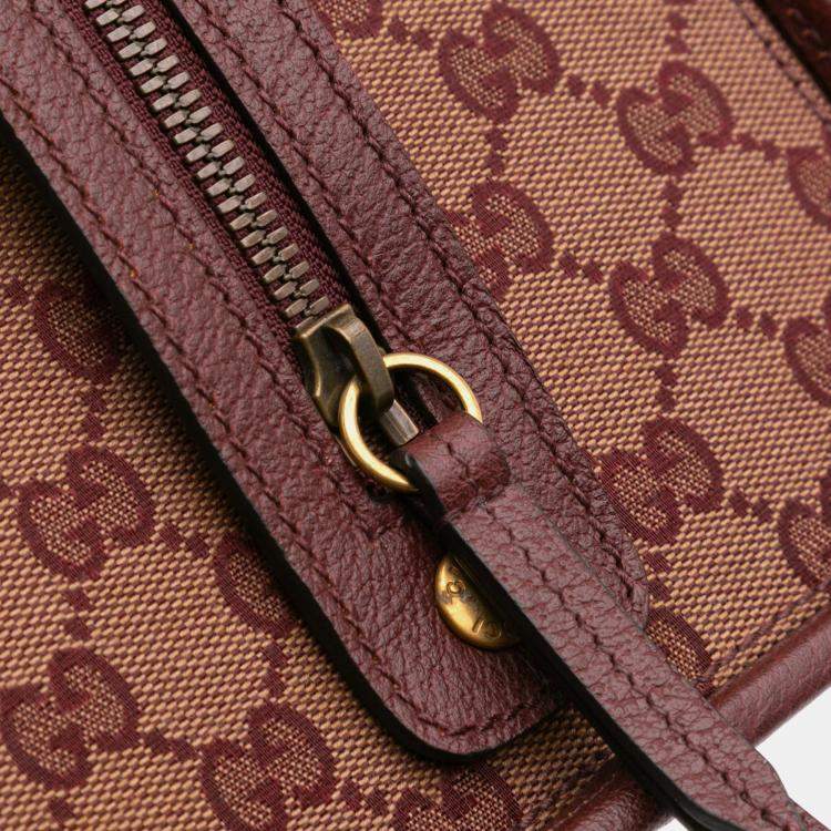 مملوكة مسبقًا Gucci Red Mini GG Canvas Ophidia Web Duffle Bag