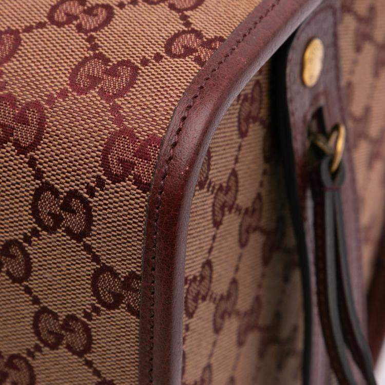مملوكة مسبقًا Gucci Red Mini GG Canvas Ophidia Web Duffle Bag