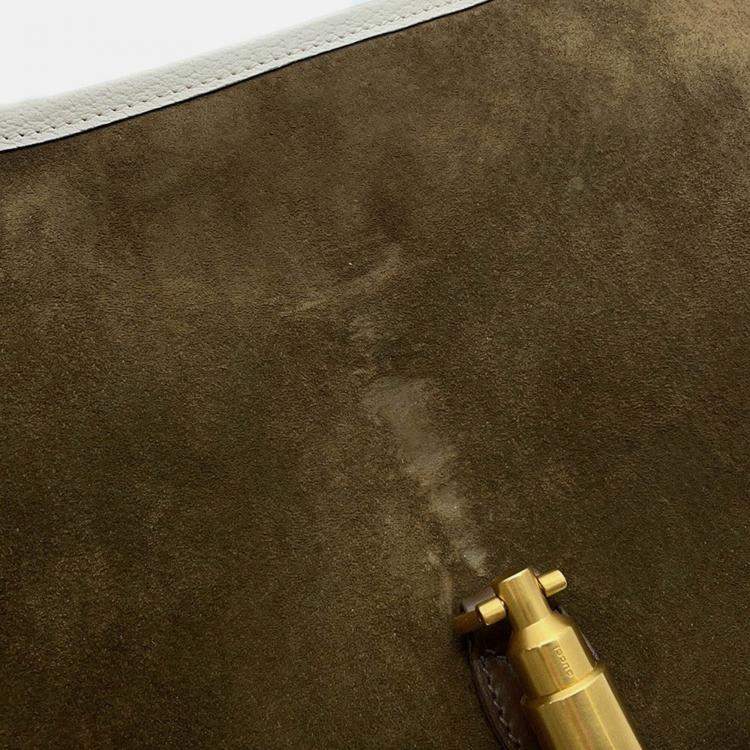 Pre Owned Gucci Jackie Vintage Brown Suede Leather Shoulder Bag