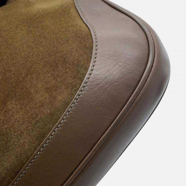 Pre Owned Gucci Jackie Vintage Brown Suede Leather Shoulder Bag