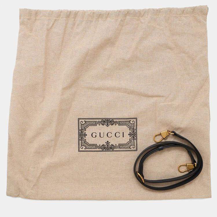 Pre Owned Gucci Double GG Bamboo Top Handle Navy Straw Leather Japan Edition Bag