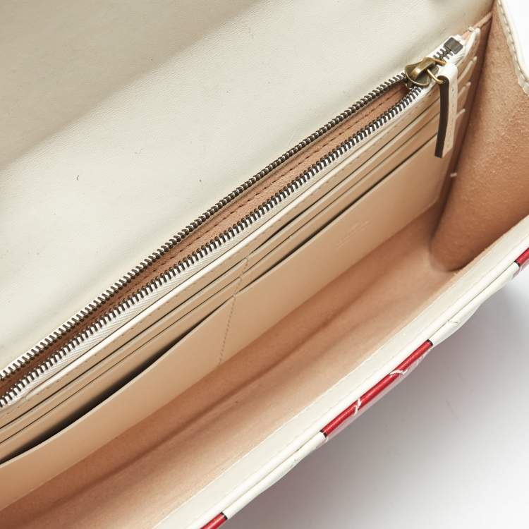 Pre Owned Gucci Multicolor Trompe L'Oeil Print Matelassé Leather GG Marmont Wallet on Chain