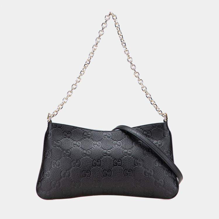 トートバッグ GUCCI Black Leather Medium Gg Emblem Shoulder Bag GG Emblem medium tote bag in black leather | GUCCI® US