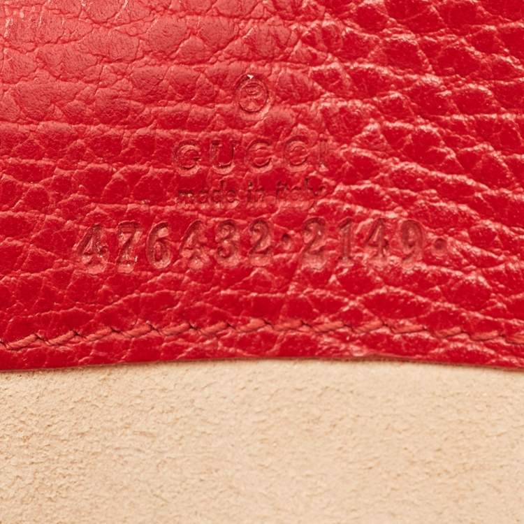 Pre Owned Gucci Dark Red Leather Dionysus Mini Crossbody Bag