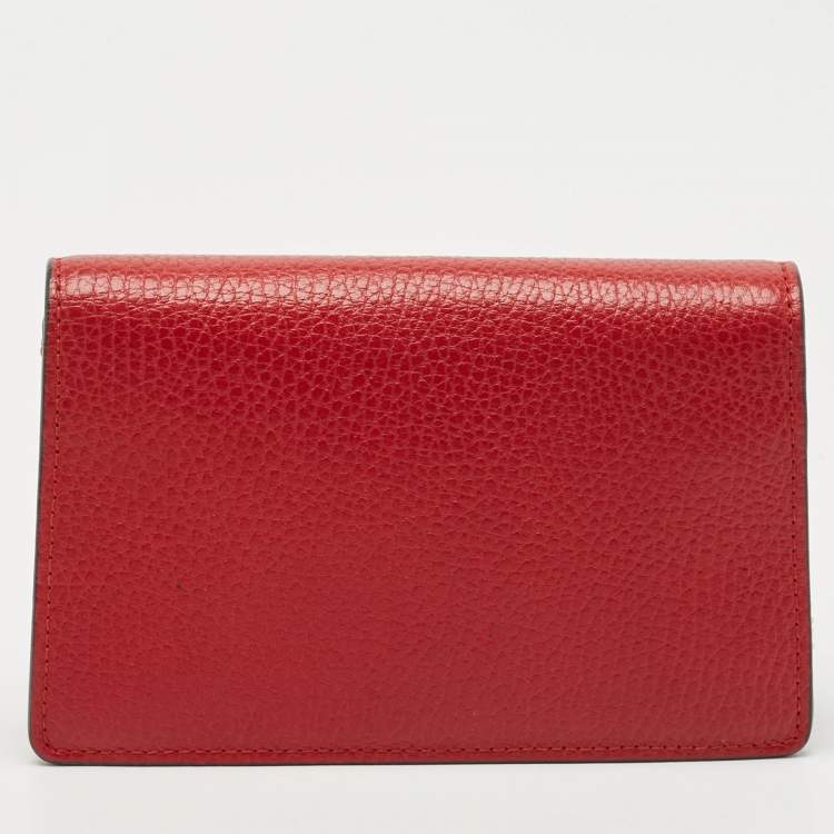 Pre Owned Gucci Dark Red Leather Dionysus Mini Crossbody Bag