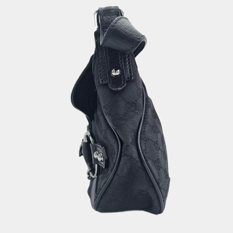 Pre Owned Gucci Horsebit Small GG Canvas Shoulder Bag