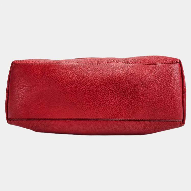 Pre Owned Gucci Soho Medium Red Leather Shoulder Bag