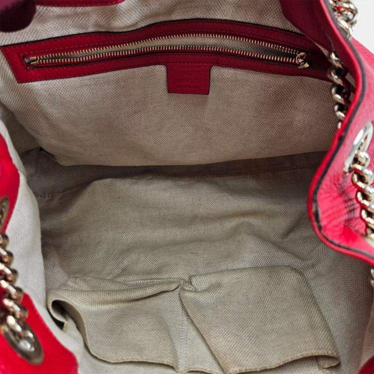 Pre Owned Gucci Soho Medium Red Leather Shoulder Bag